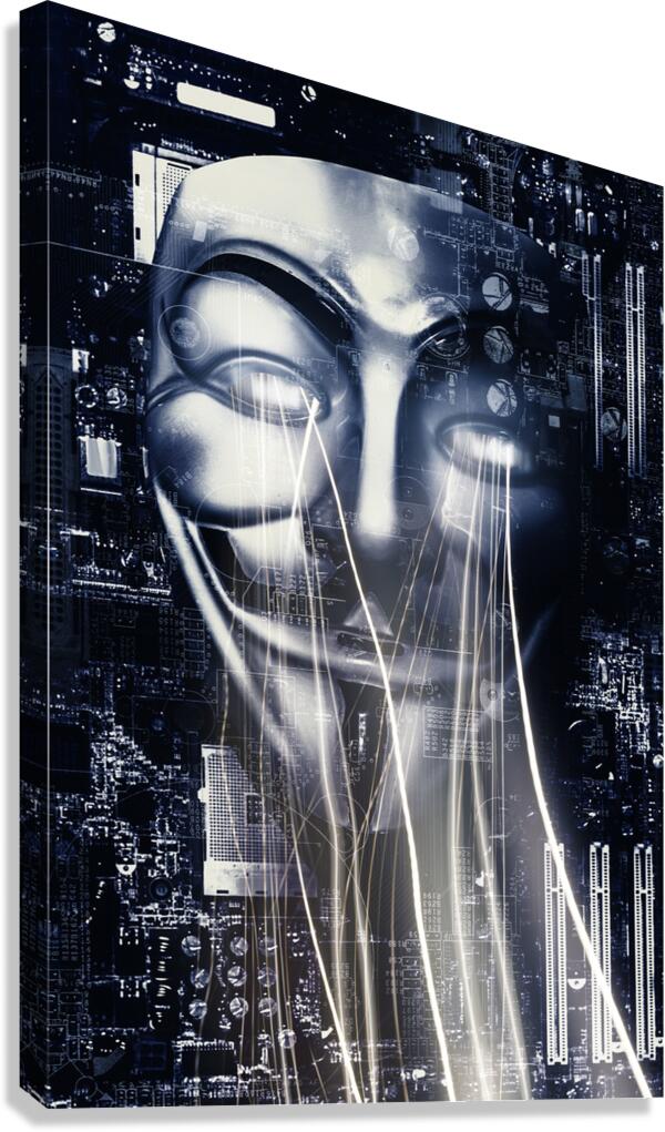 The Anonymous eyes of civil unrest Canvas Print
