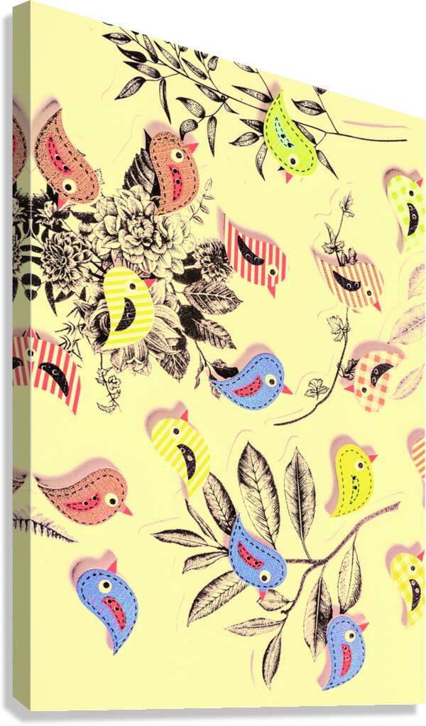 Button bird aviary Canvas Print