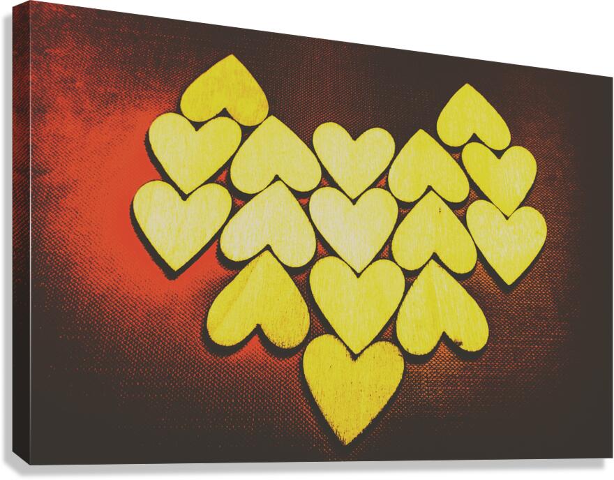 Comic art hearts Canvas Print