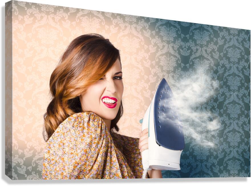 Young Cleaning Housewife With Hot Fashion Style Canvas Print