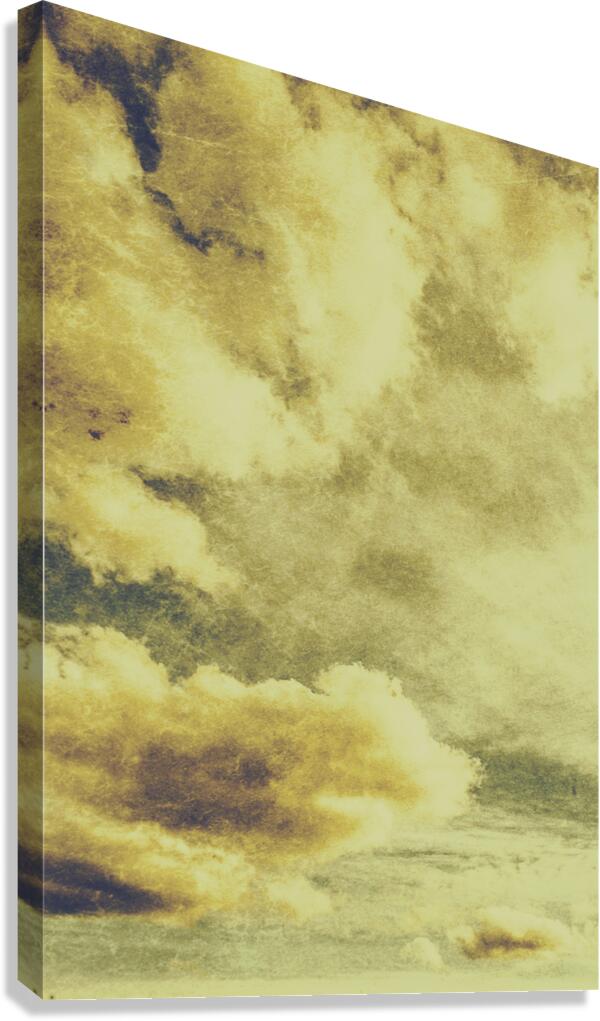 Yellow toned textured grungy cloudscape Canvas Print
