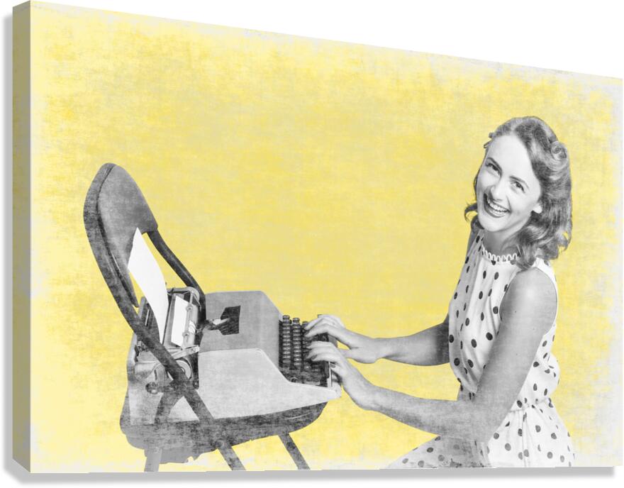 Vintage typewriter advertising  Canvas Print