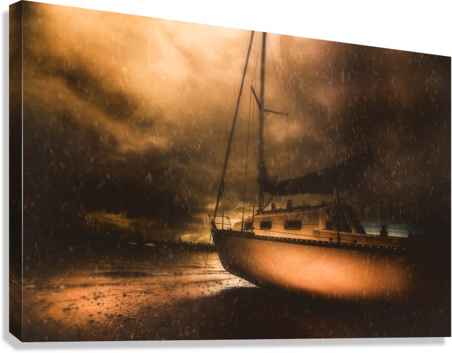 Beached sailing boat Canvas Print