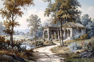 Mural of old country scene 1