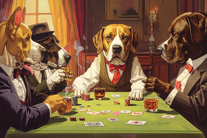 Dogs playing cards 3
