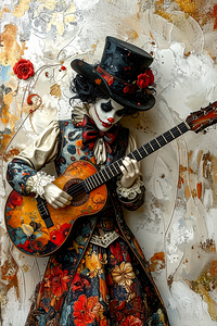 Girl Playing a Guitar 1