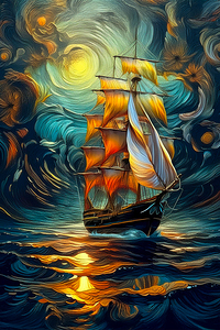 Tall Ships on High Sea 20