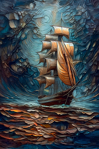 Tall Ships on High Sea 9