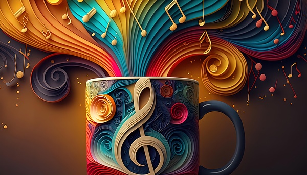 Morning Coffee and Music 2 Print