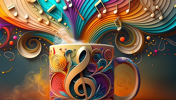 Morning Coffee and Music 5 Print