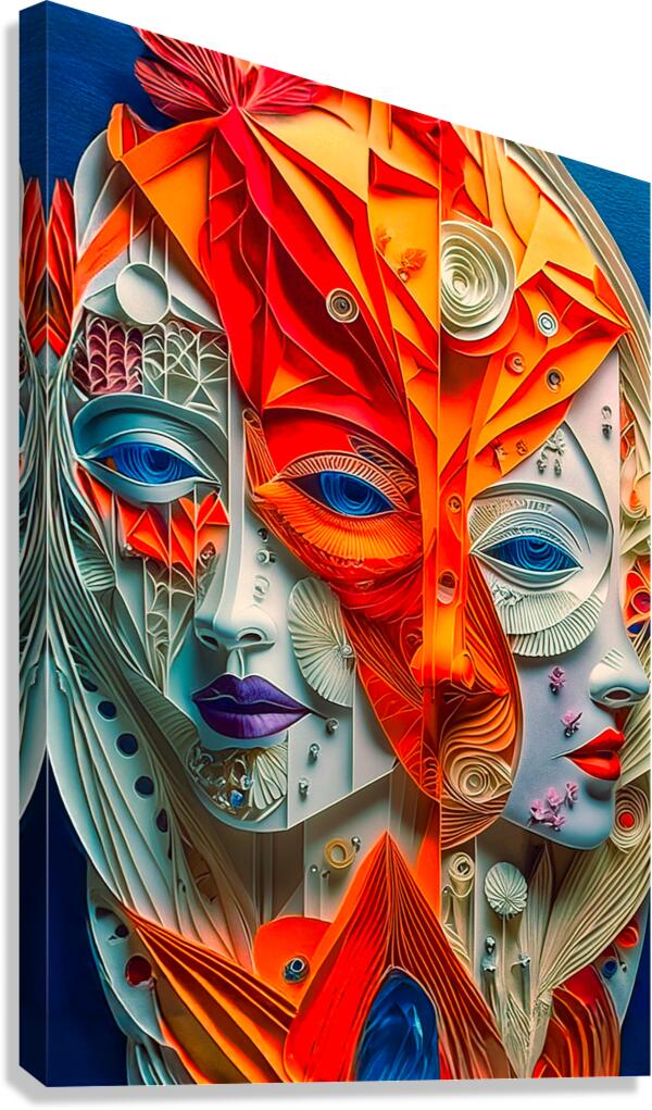Abstract Women faces 4 Canvas Print