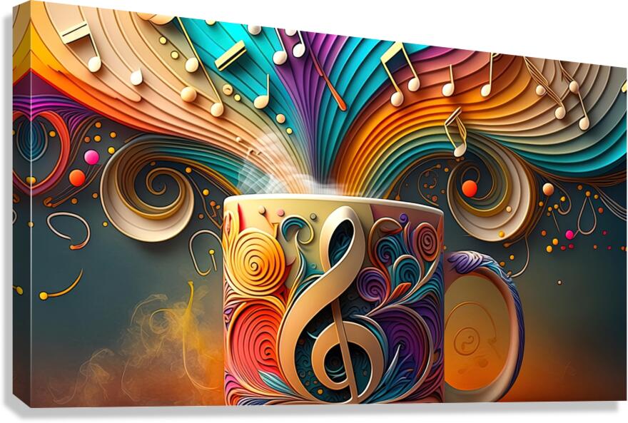 Morning Coffee and Music 5 Canvas Print