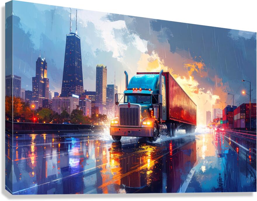 Chicago Trucking Scene 2 Canvas Print