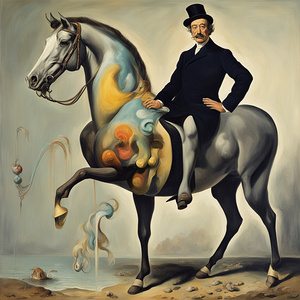  Enigmatic Elegance - Premium Acrylic Wall Art by Design Delight - Dignified Figure on a Noble Steed - Ready to Hang