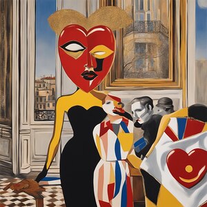  Heart Face Surreal: Captivating Acrylic Print for Whimsical Home Decor