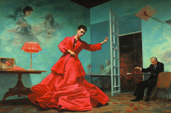 Red Elegance Flamenco: Vibrant Acrylic Print for Passionate Home Decor by Design Delight
