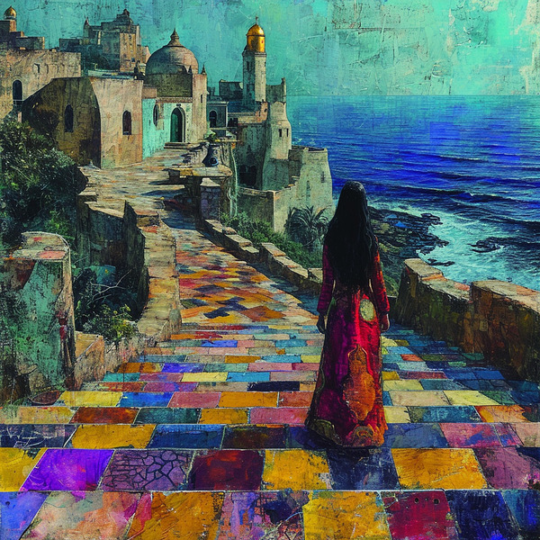 Ocean Gaze: Large Acrylic Art Deco Wall Art by Design Delight Print