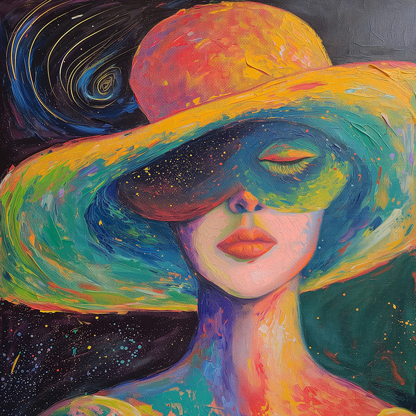 Stellar Hat: Large Acrylic Art Deco Wall Art by Design Delight Print