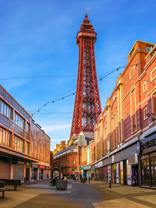 Quiet Town: Blackpool Tower Amidst City Solitude