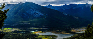 Summit Serenity: The Majestic View from Mount Norquay Lookout over Vermilion Lakes