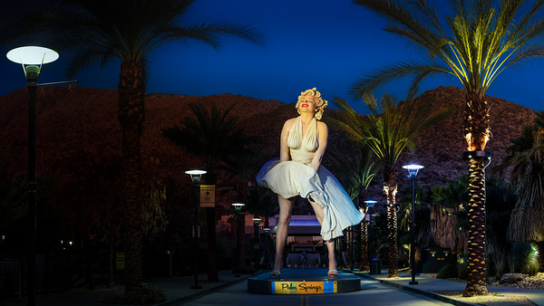 Ethereal Elegance: Marilyn Monroe Statue in Palm Springs Print