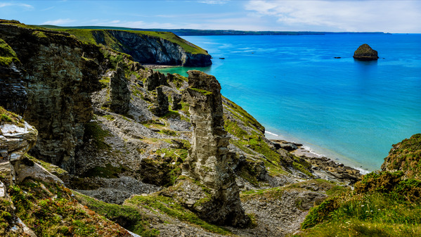 Rugged Beauty: Exploring the Stacks of Tintagel and Trebarwith Beach Print