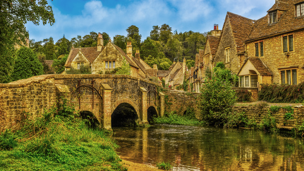 Tranquil Charm: Riverside Glimpse of Castle Combe Print
