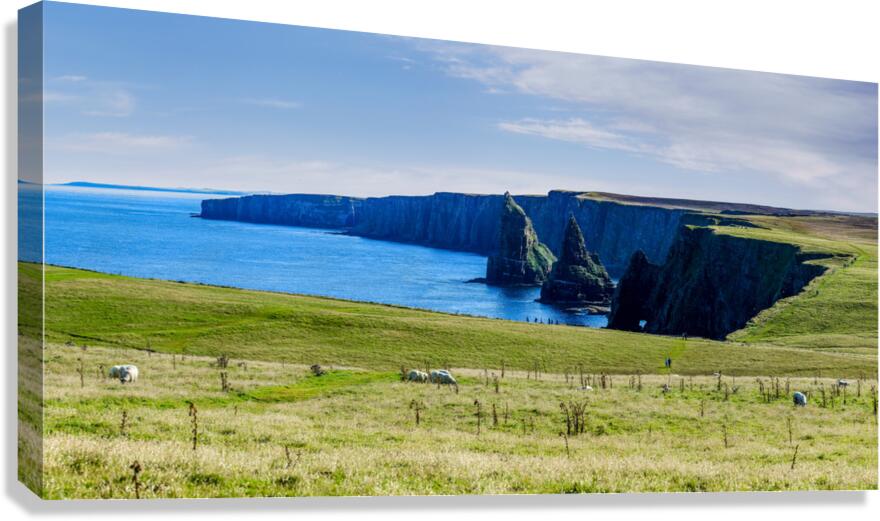 A Day at the Edge: Witnessing the Beauty of Duncansby Stacks Up Close  Canvas Print