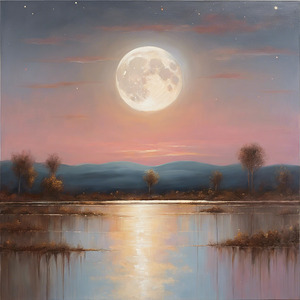  A figurative painting representing a moons