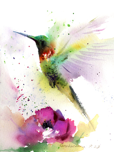 HUMMINGBIRD and FLOWER