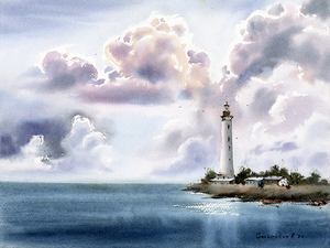 Lighthouse Watercolor