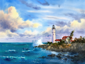 Lighthouse and sea