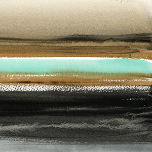 Turquoise watercolor landscape 1