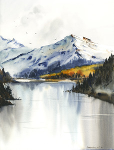 Autumn mountain lake 3