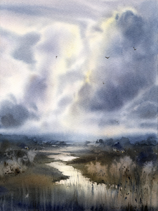 Clouds and river