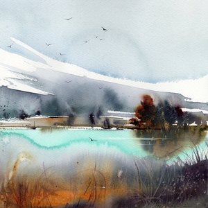 Fall mountain lake 2