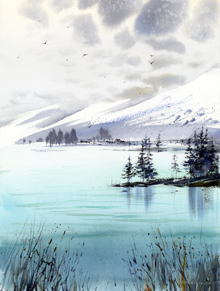 Turquoise mountain lake Print