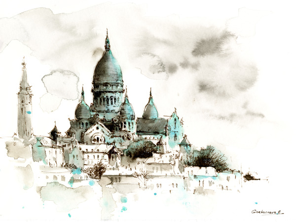 Basilique du Sacre-Cour Paris France Print