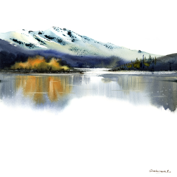 Autumn Mountain Square  Print