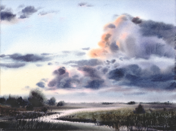 Field and river  Print