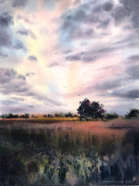Field and clouds 2  Print