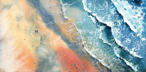 Seaside from a height of flight 1 Print