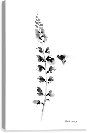 Flower and bumblebee  Canvas Print