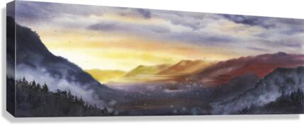 Sunset in the mountains Canvas Print