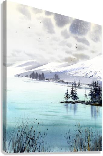 Turquoise mountain lake Canvas Print