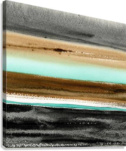 Turquoise watercolor landscape 4 Canvas Print