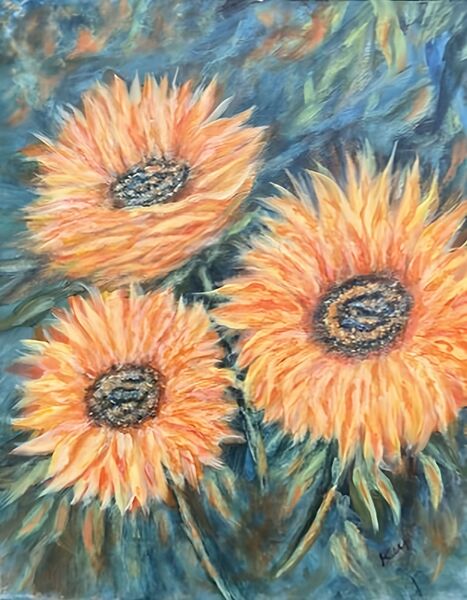 Sunflowersacrylic1 by Kim Ackerman