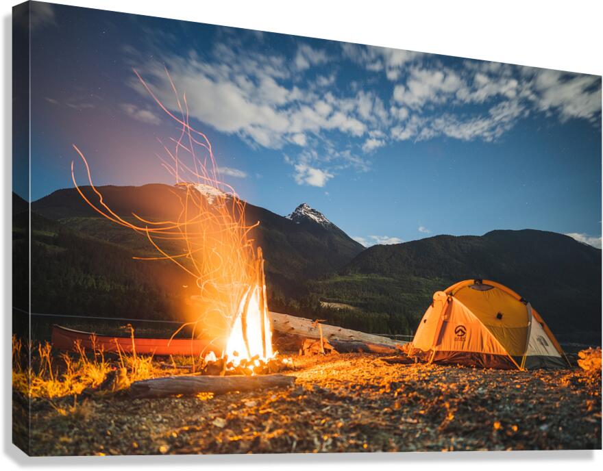Lilooet Lake Campfire Canvas Print