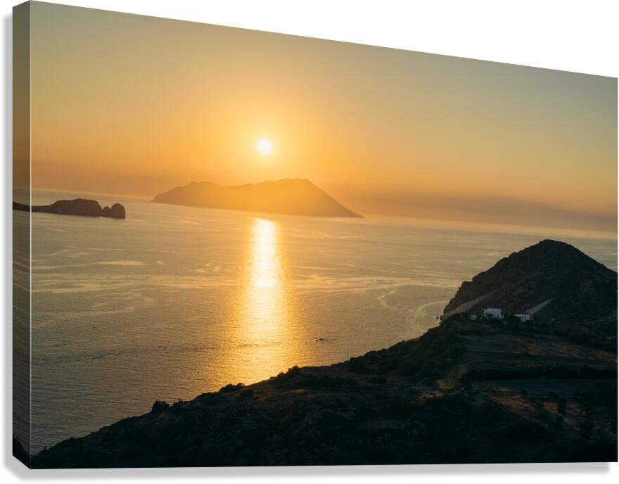 Sunset at Plaka Greece Canvas Print