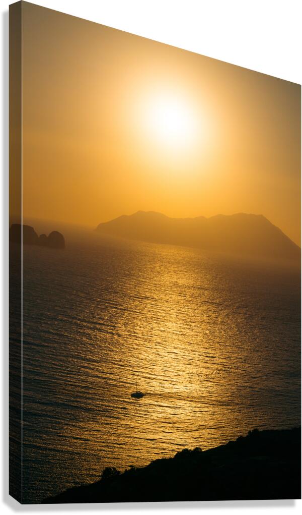 Sunset in Plaka Greece Canvas Print